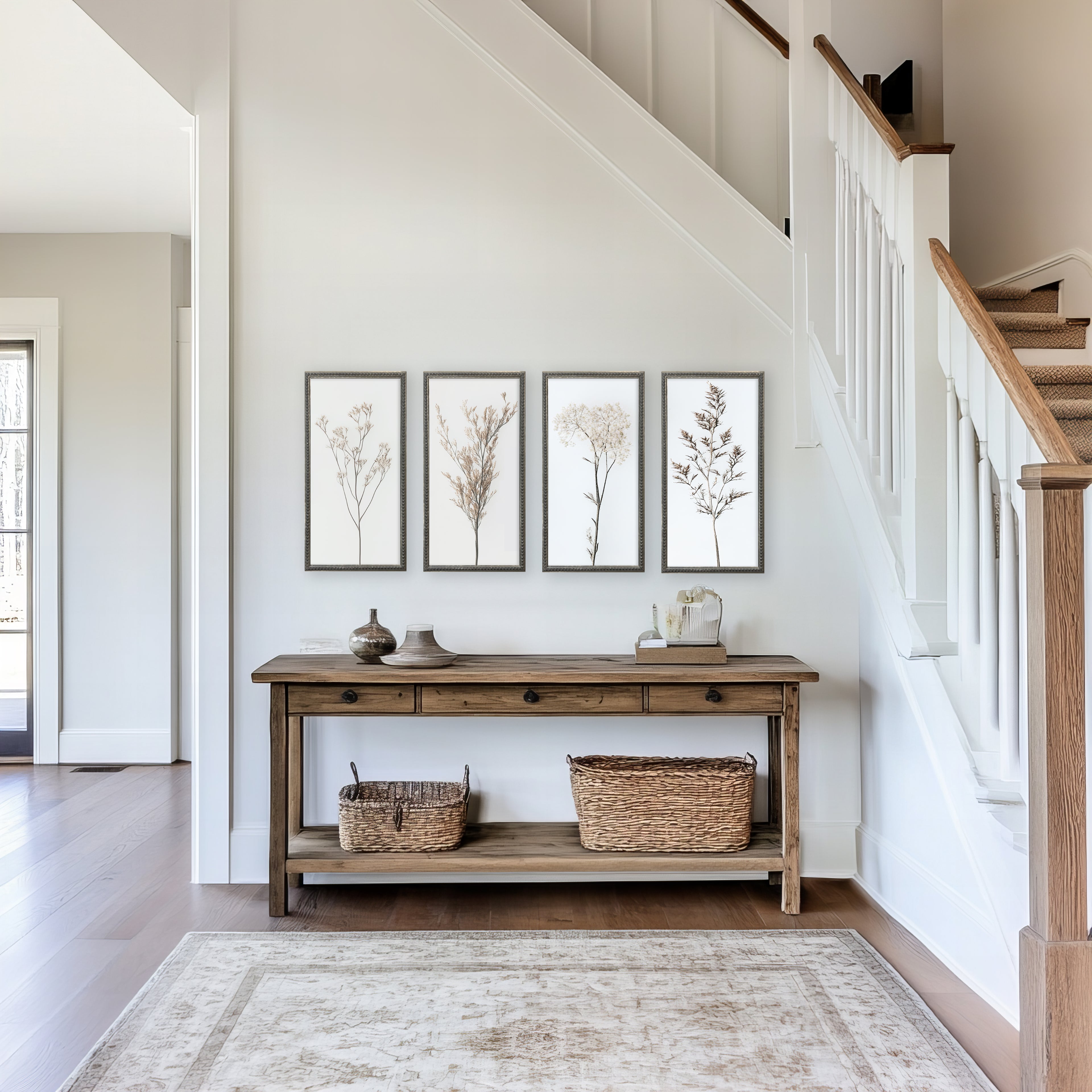 12x24 Whispy Botanicals Silver Bead Gallery Frame