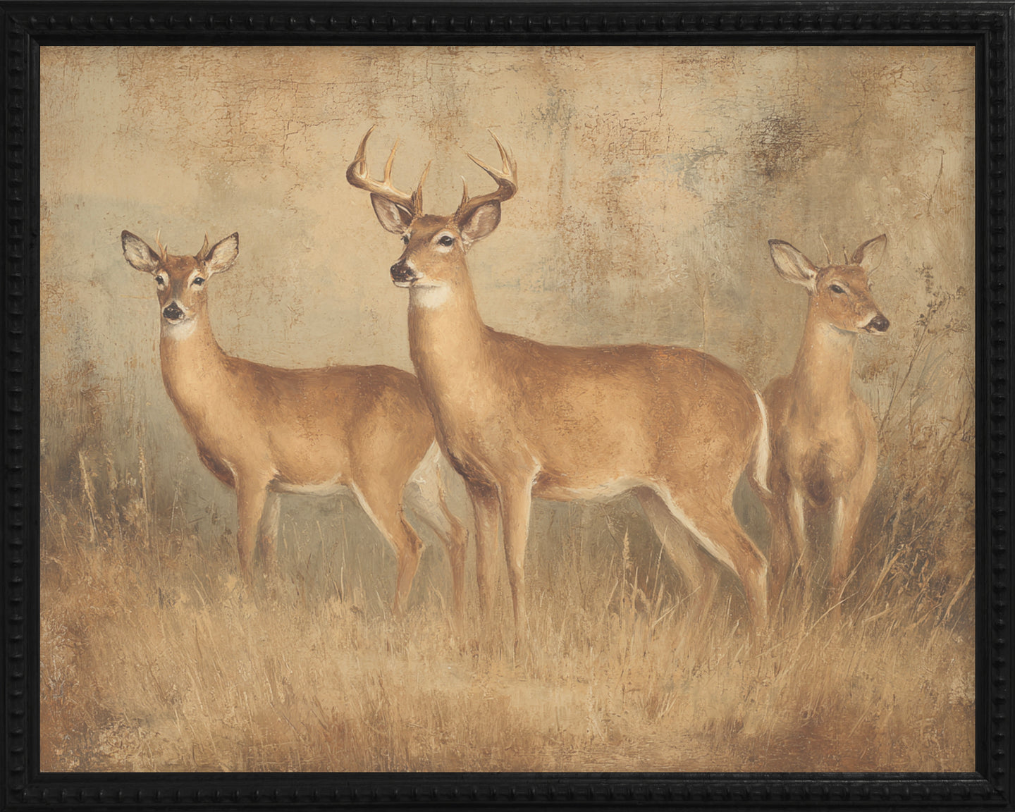 16x20 Black Bead Gallery Frame - Antler Collection - Oil #1