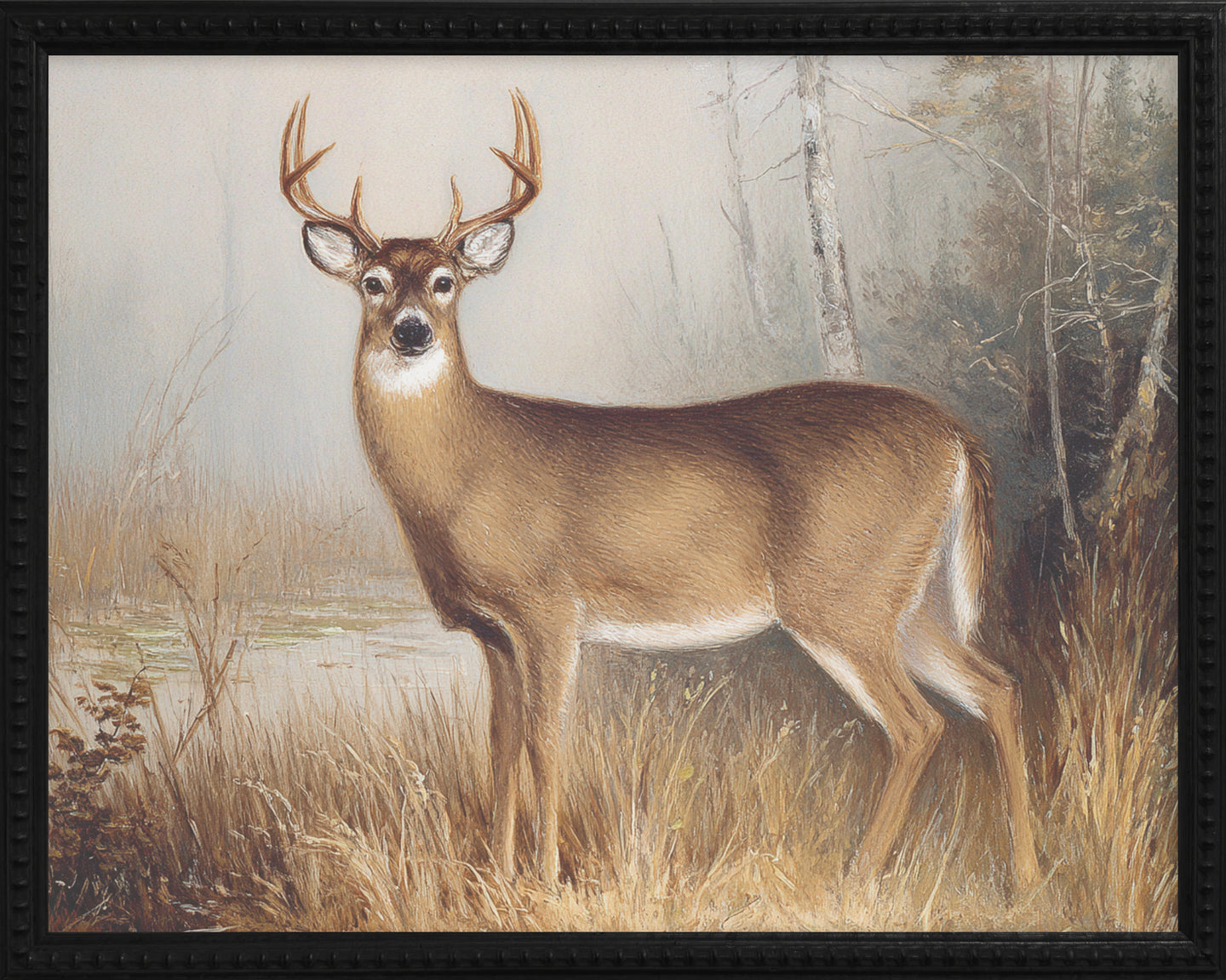 16x20 Black Bead Gallery Frame - Antler Collection - Oil #2