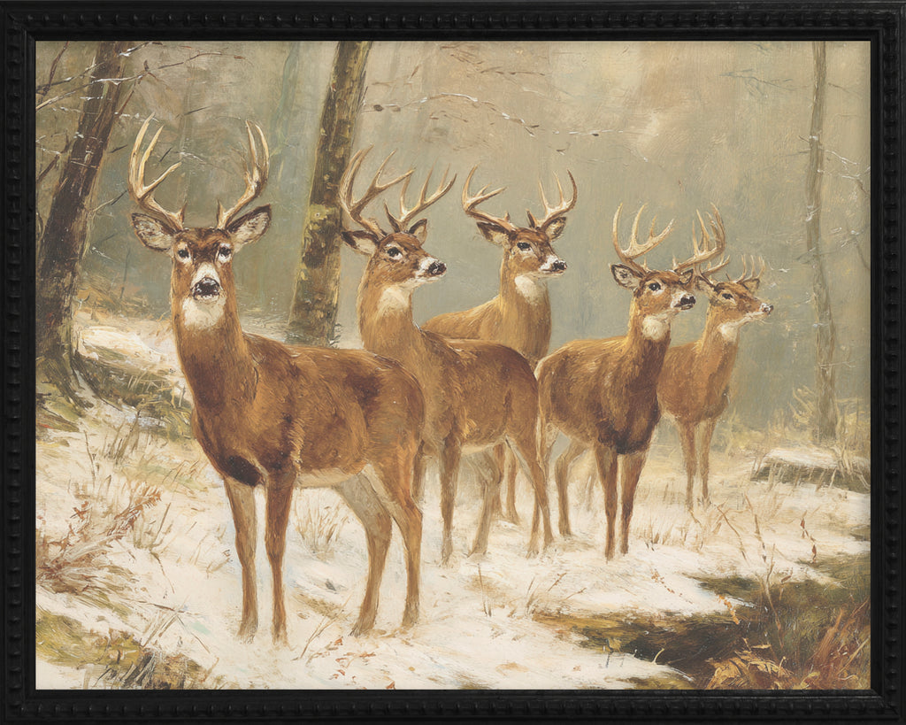 16x20 Black Bead Gallery Frame - Antler Collection - Oil #4