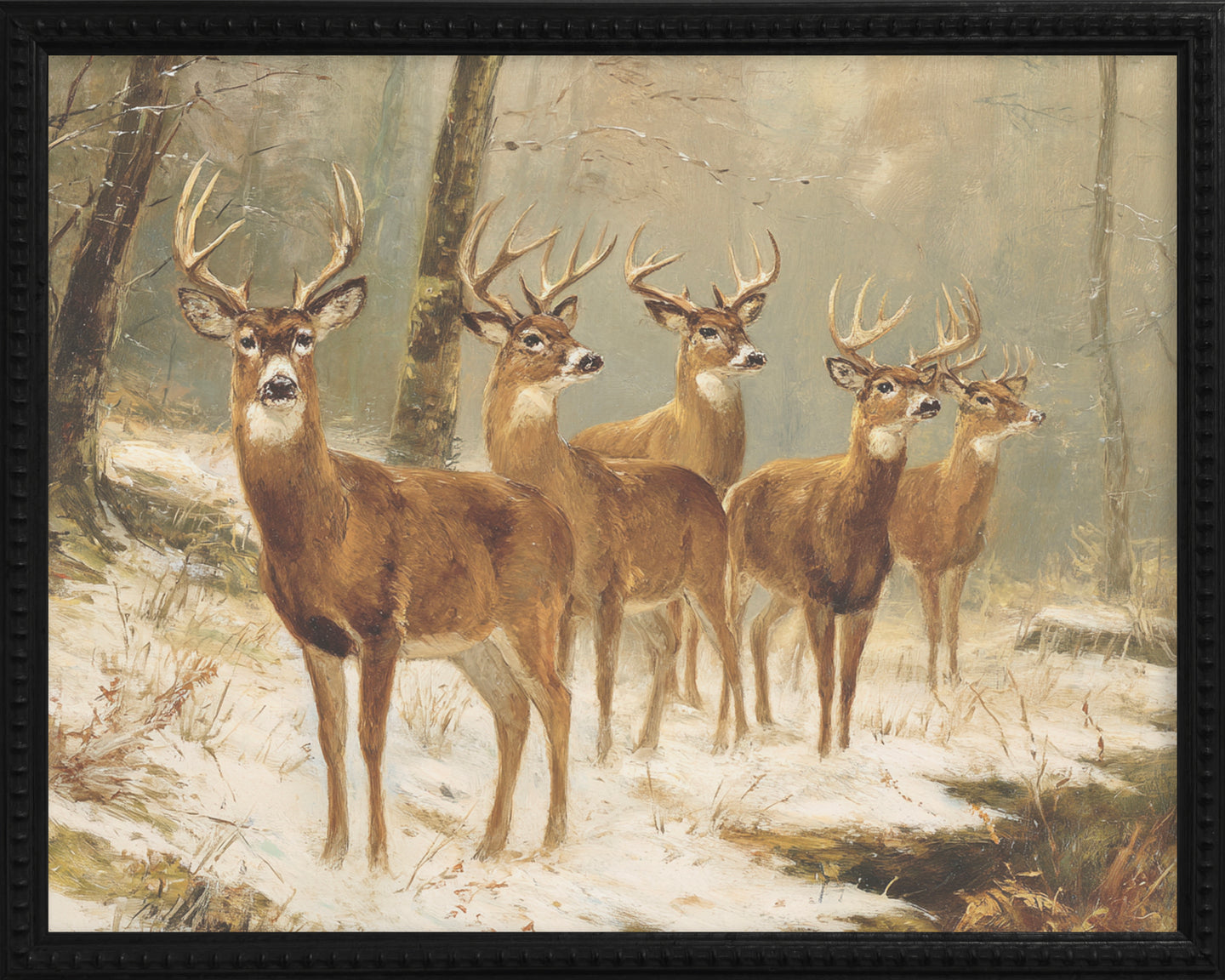 16x20 Black Bead Gallery Frame - Antler Collection - Oil #4