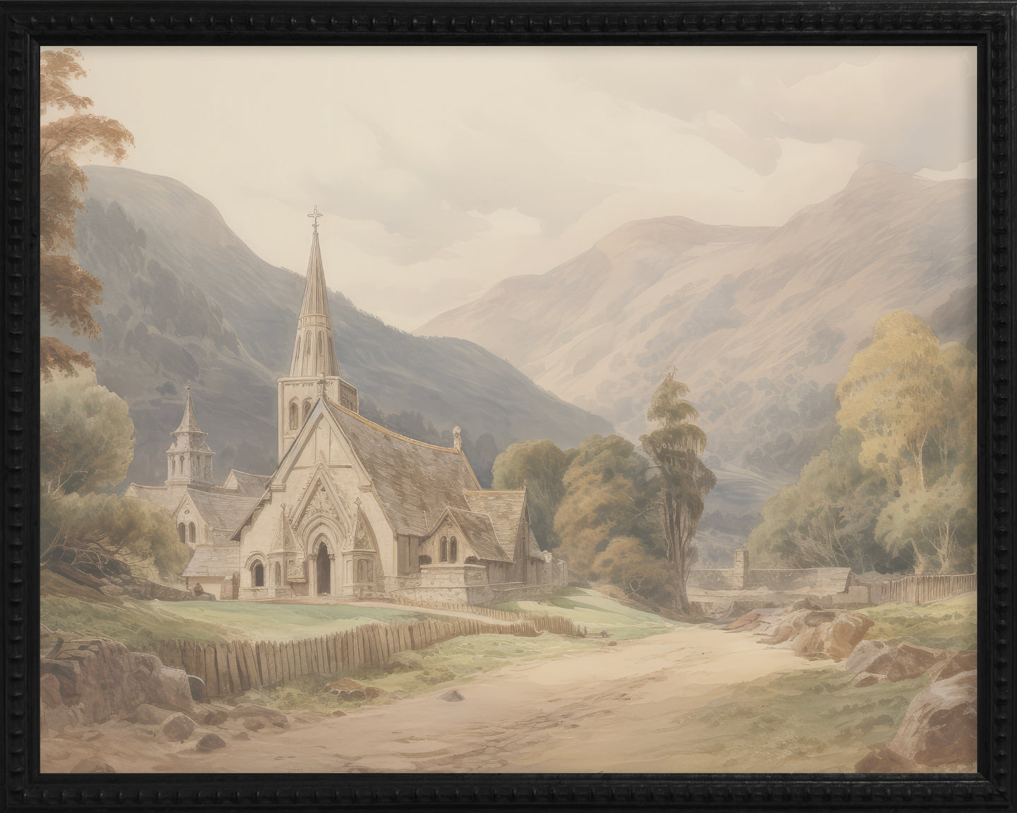 16x20 Black Bead Gallery Frame - Cathedral