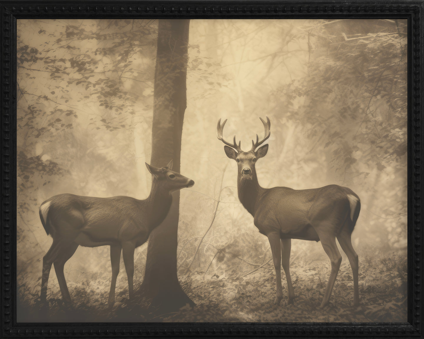 16x20 Black Bead Gallery Frame - Deer in Woods