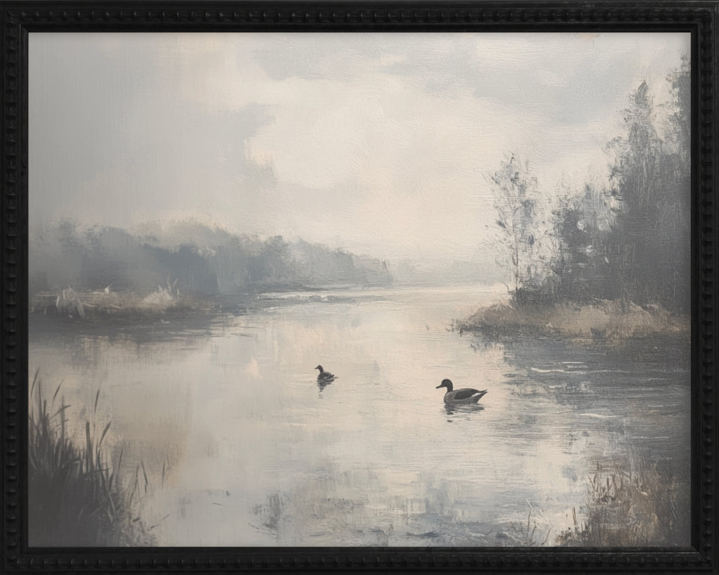 16x20 Black Bead Gallery Frame - Ducks In Pond