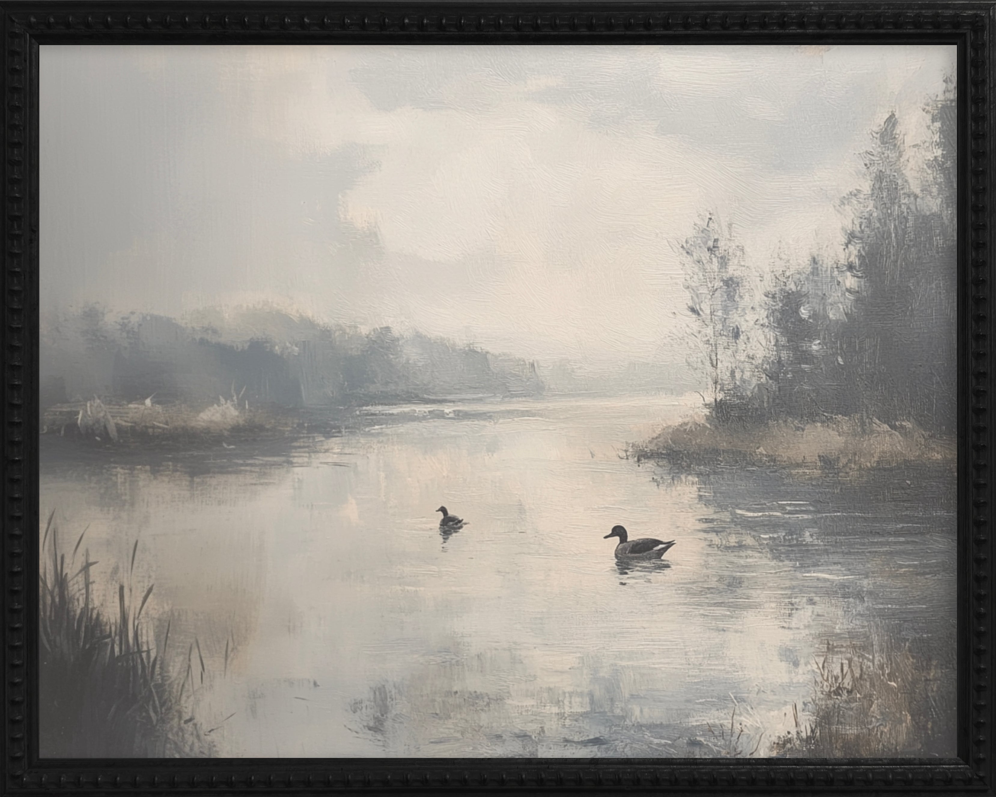 16x20 Black Bead Gallery Frame - Ducks In Pond