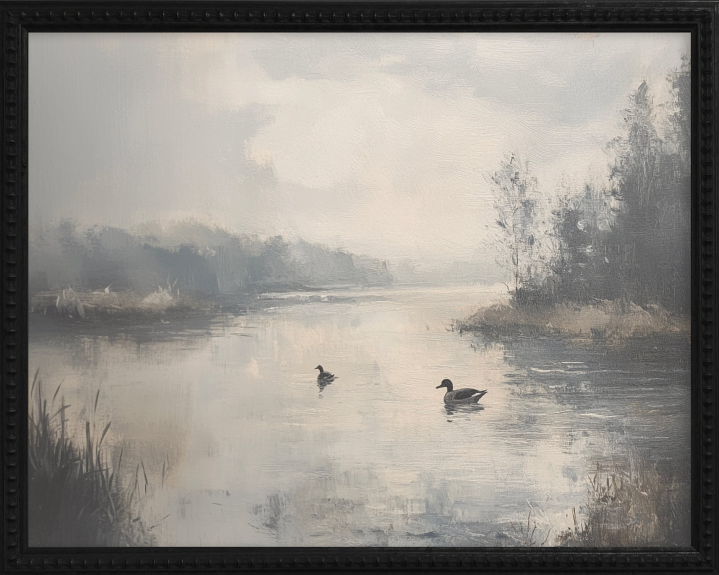 16x20 Black Bead Gallery Frame - Ducks In Pond