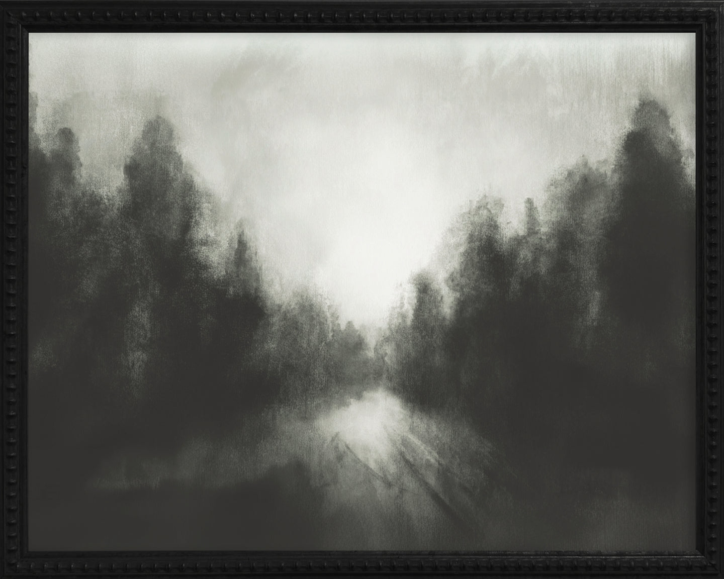 16x20 Black Bead Gallery Frame - Foggy Moody Landscape