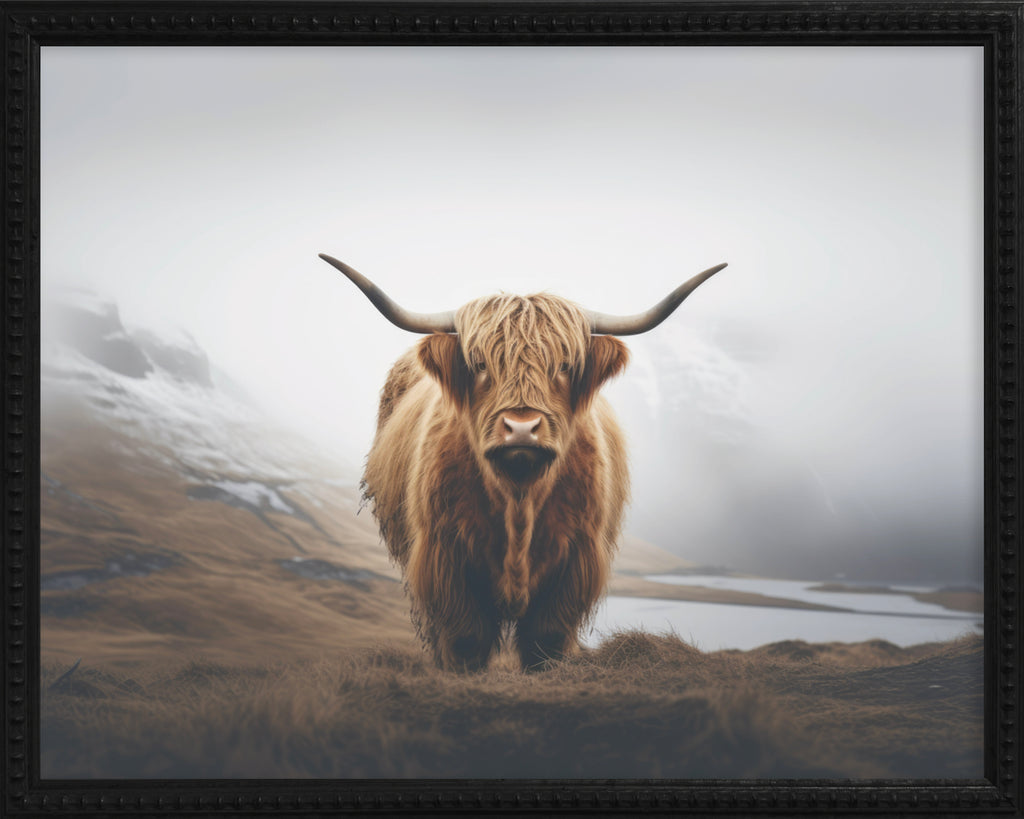 16x20 Black Bead Gallery Frame - Highland Cow