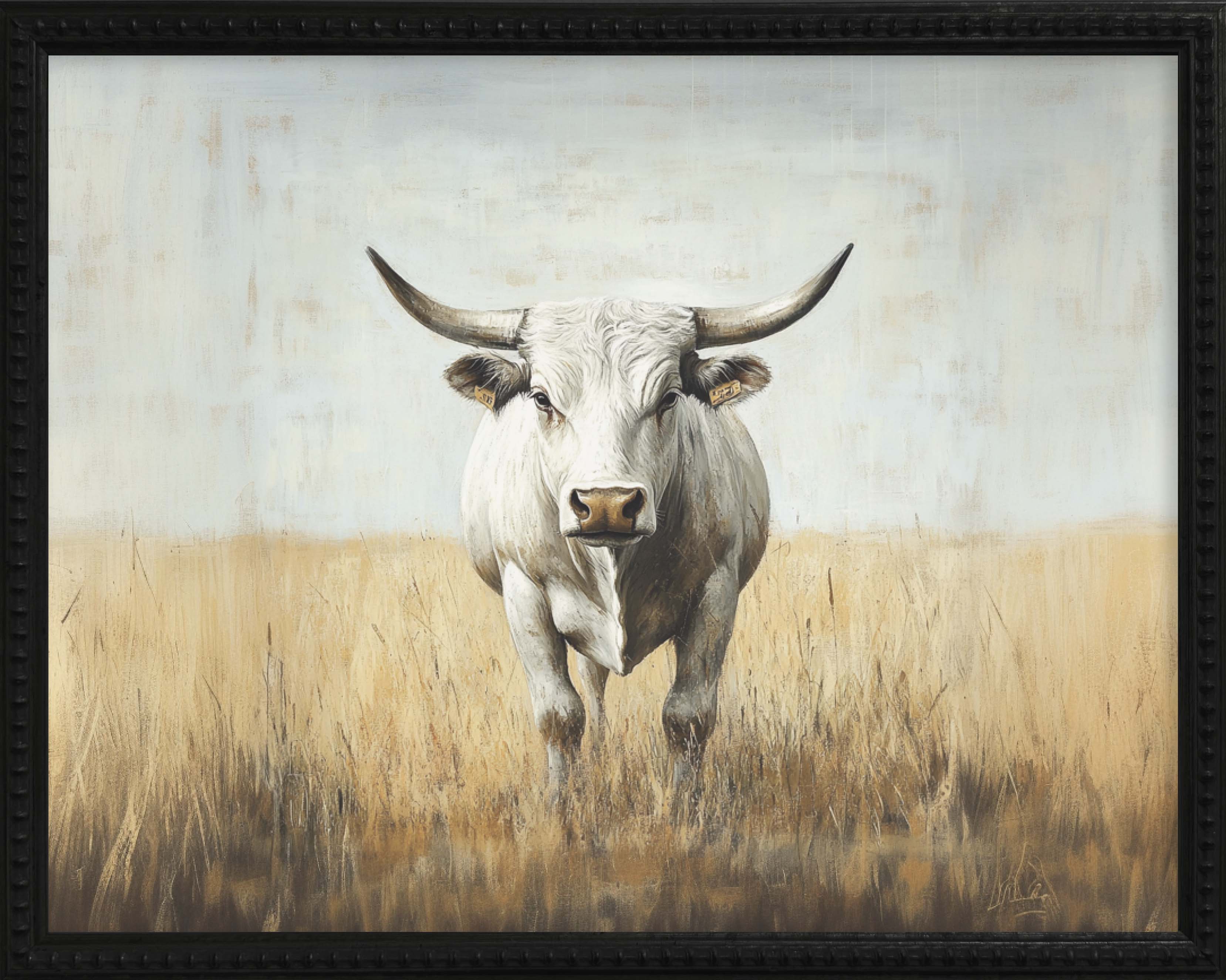 16x20 Black Bead Gallery Frame - White Bull