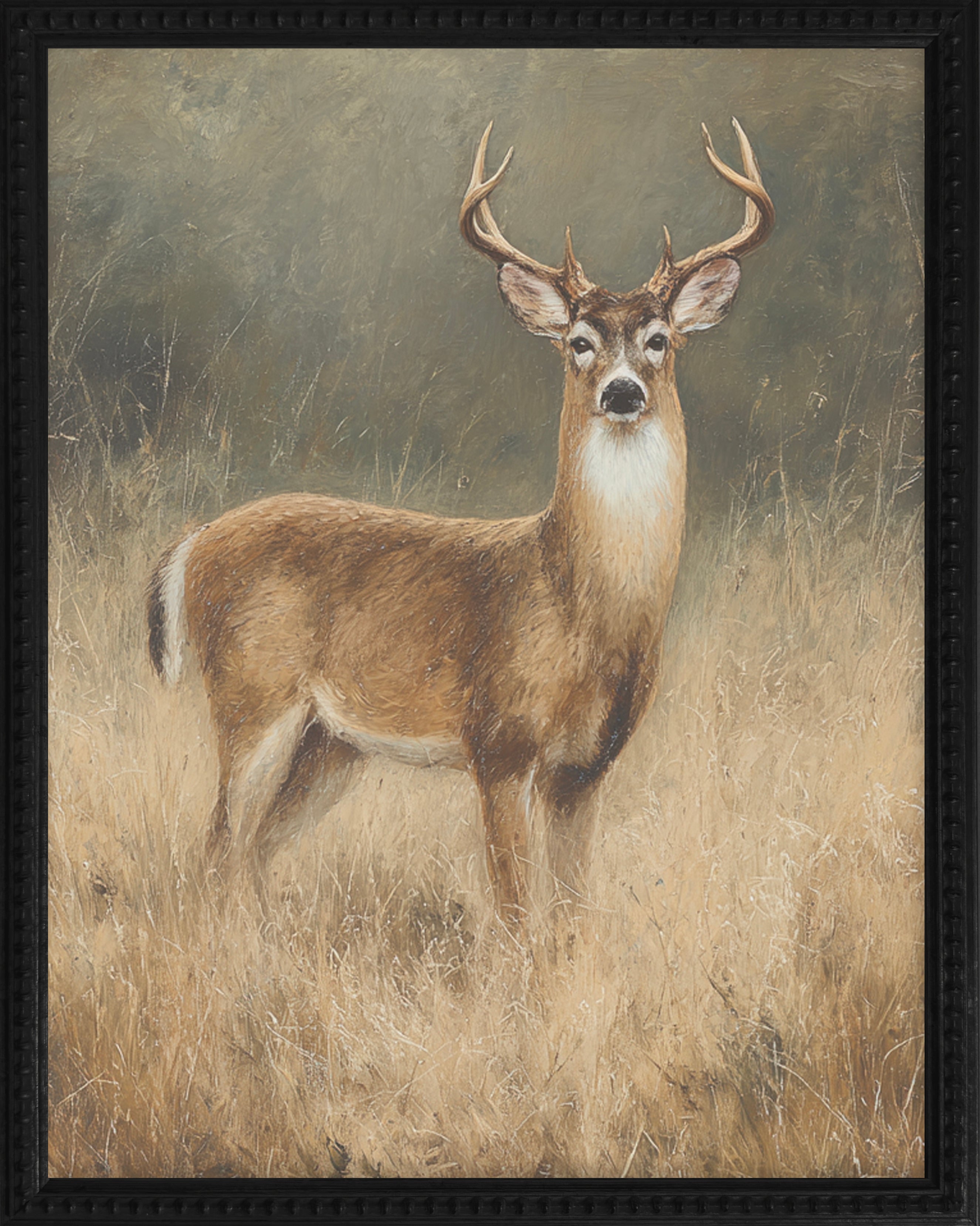 16x20 Black Bead Gallery Frame - Antler Collection - Oil #5