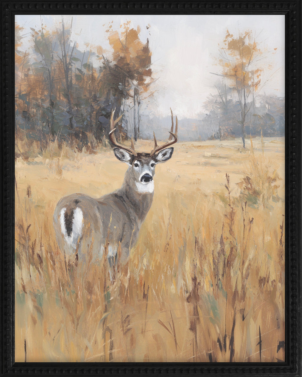 16x20 Black Bead Gallery Frame - Antler Collection - Oil #6