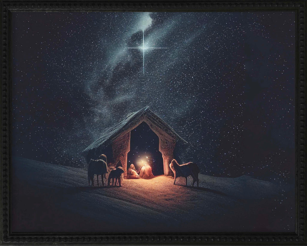 16x20 Black Bead Gallery Frame - Starry Nativity