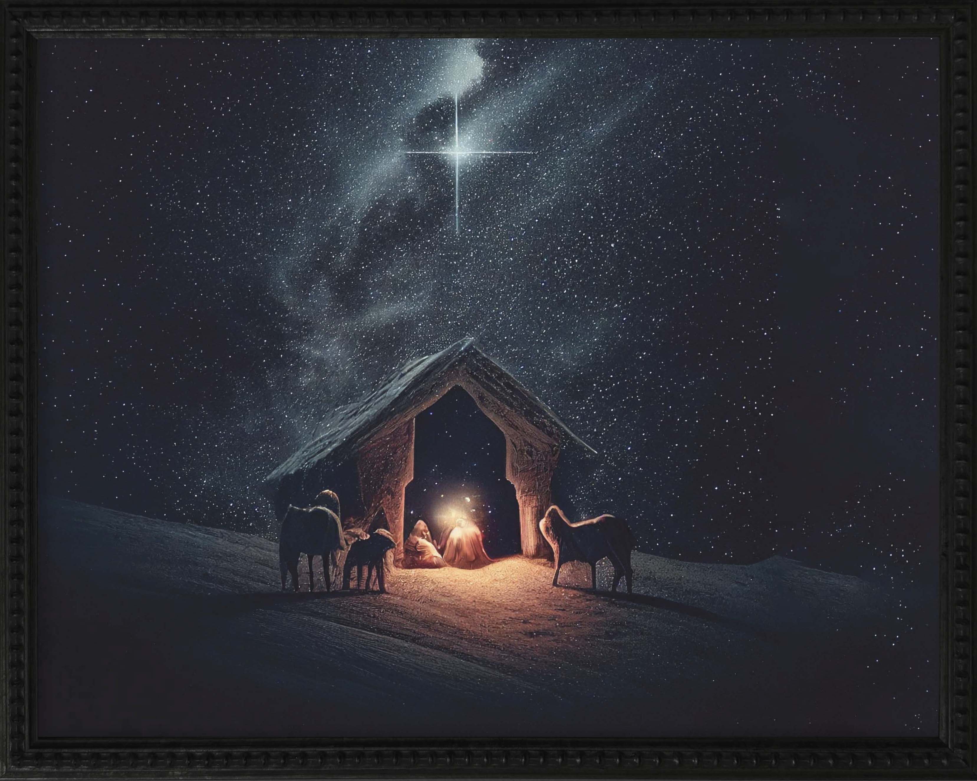 16x20 Black Bead Gallery Frame - Starry Nativity