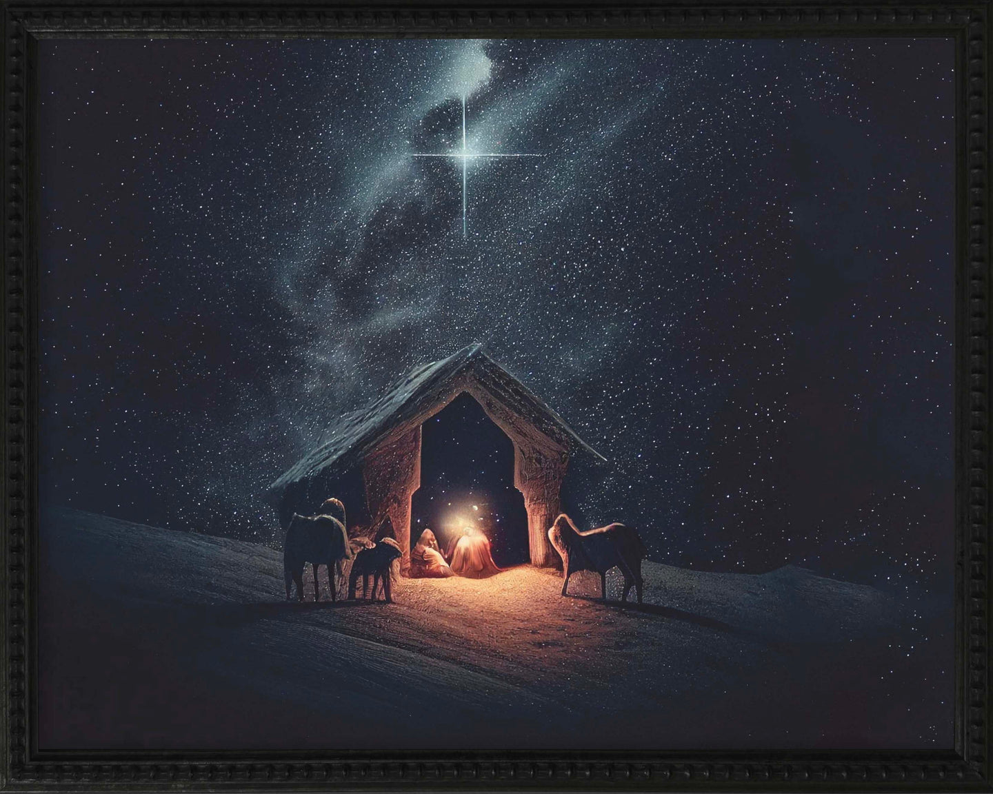 16x20 Black Bead Gallery Frame - Starry Nativity