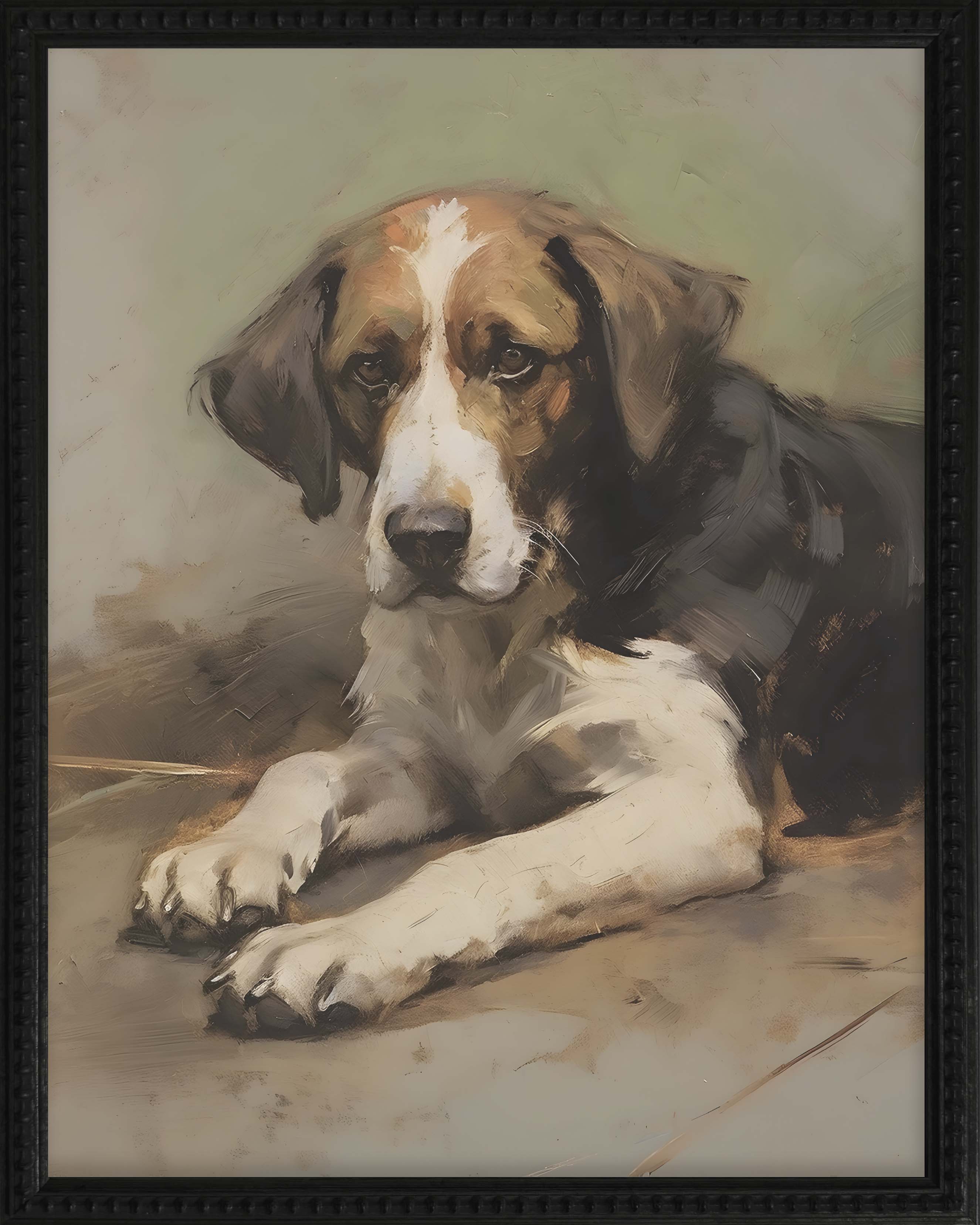 16x20 Black Bead Gallery Frame - Vintage Dog