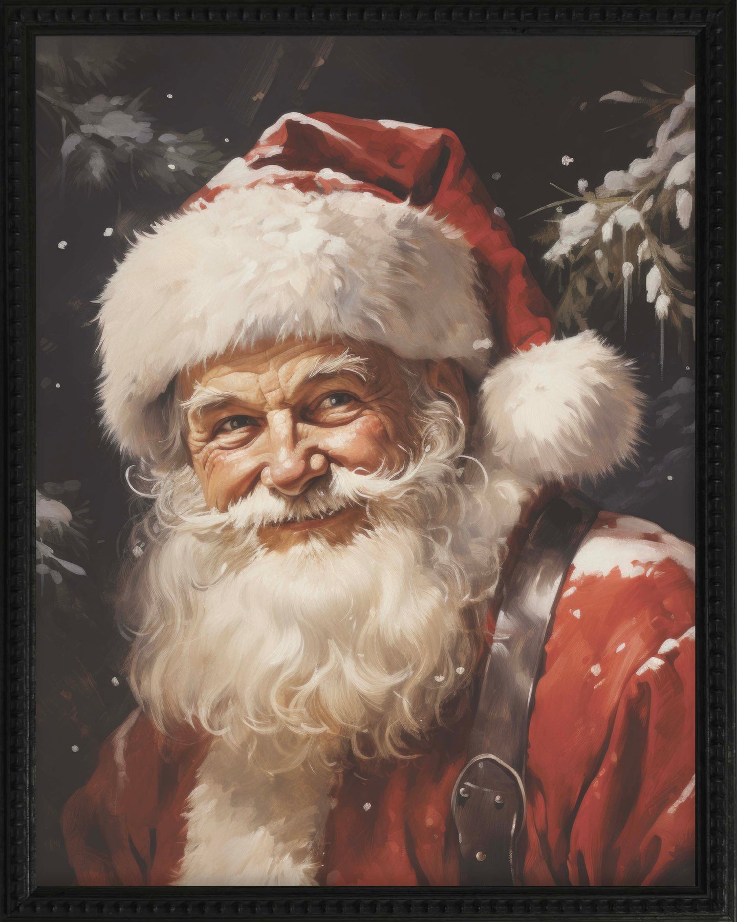 16x20 Black Bead Gallery Frame - Vintage Santa #1
