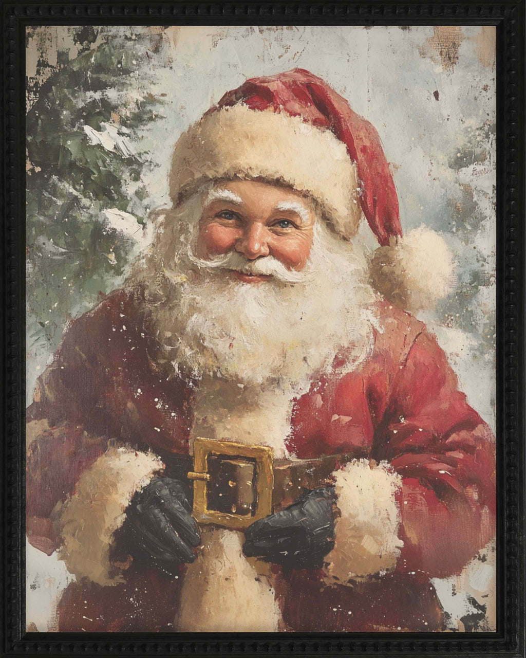 16x20 Black Bead Gallery Frame - Vintage Santa #2