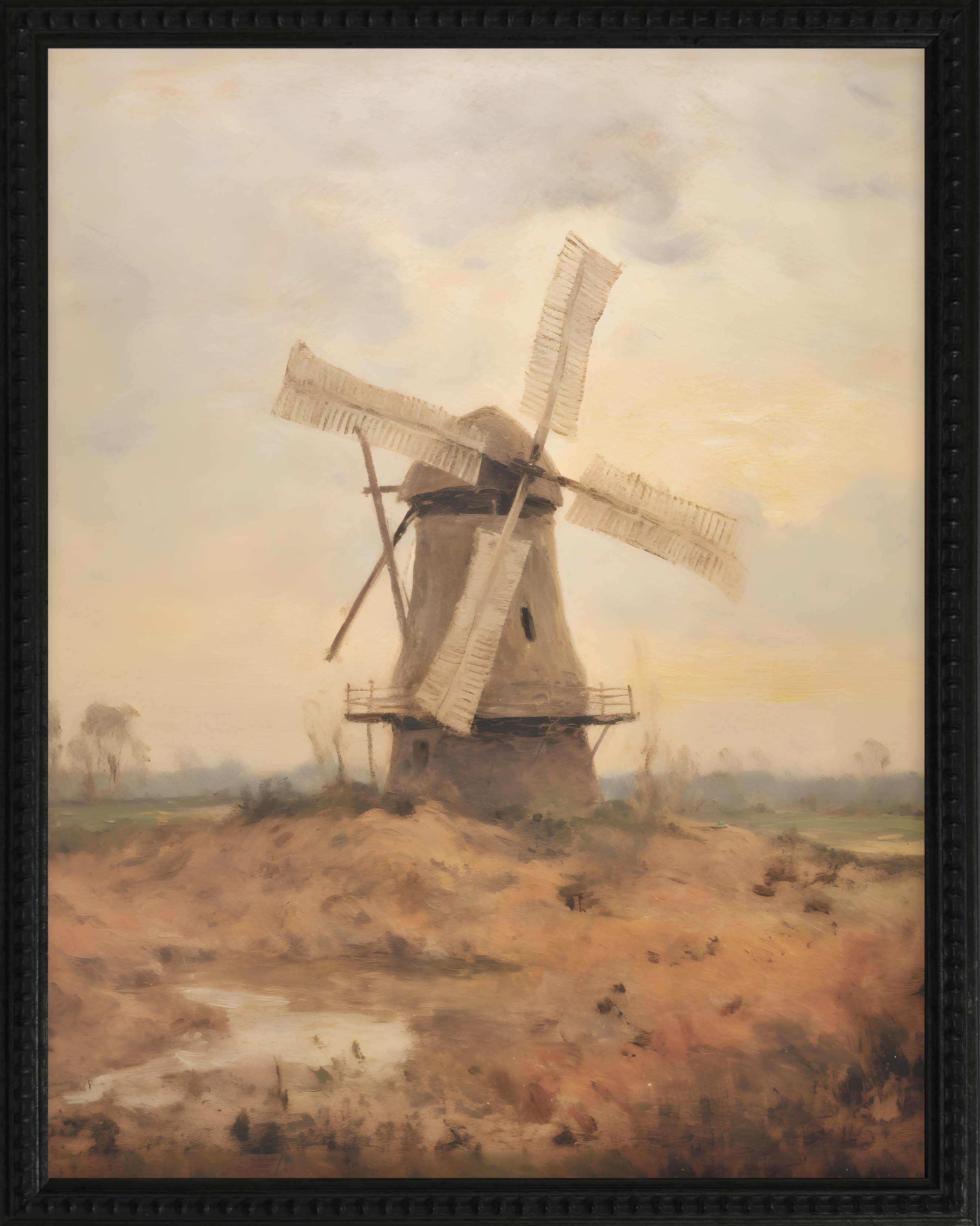 16x20 Black Bead Gallery Frame - Vintage Windmill