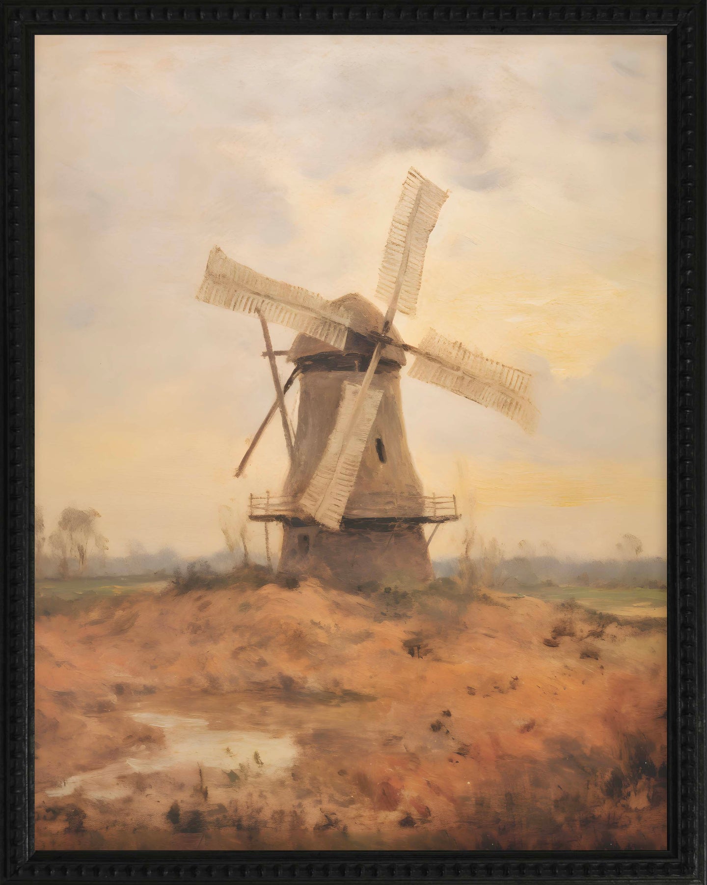 16x20 Black Bead Gallery Frame - Vintage Windmill