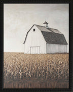 16x20 Black Bead Gallery Frame - White Barn Corn Field