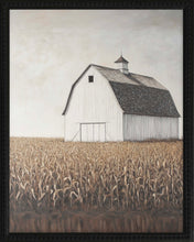 Load image into Gallery viewer, 16x20 Black Bead Gallery Frame - White Barn Corn Field

