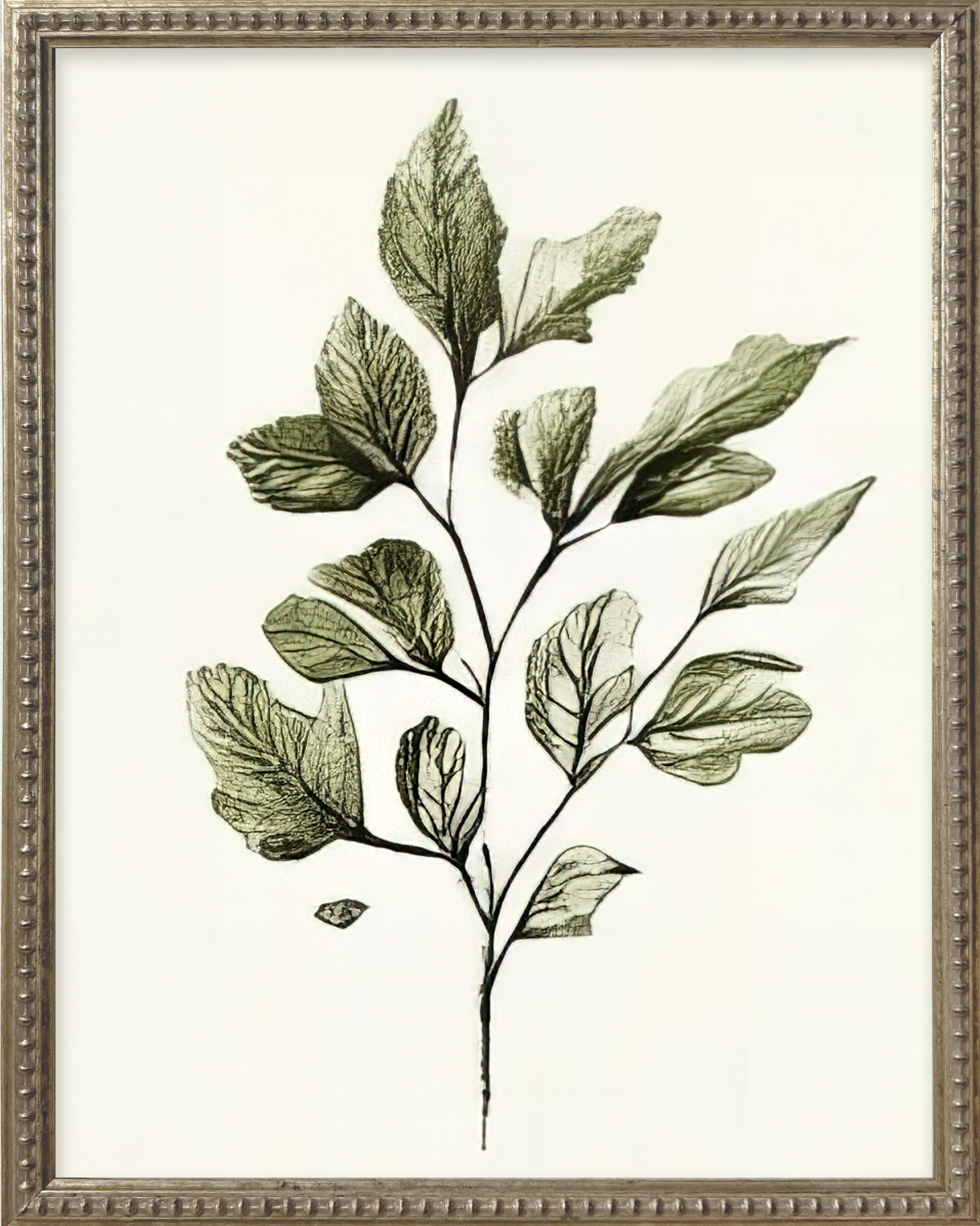 16x20 Green Botanicals Silver Bead Gallery Frame