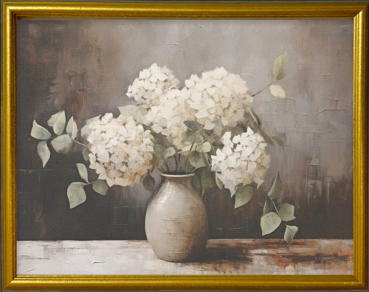 16x20 Gold Gallery Frame - Hydrangeas