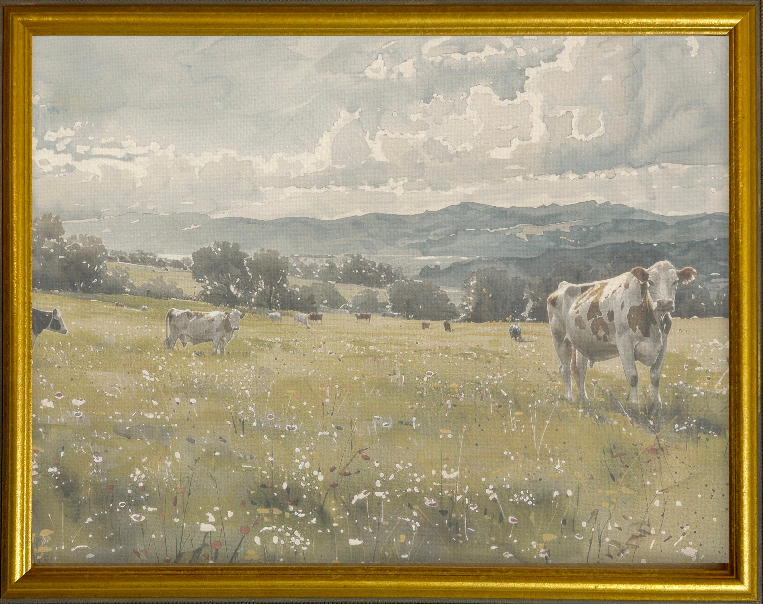 16x20 Gold Gallery Frame - Country Cows