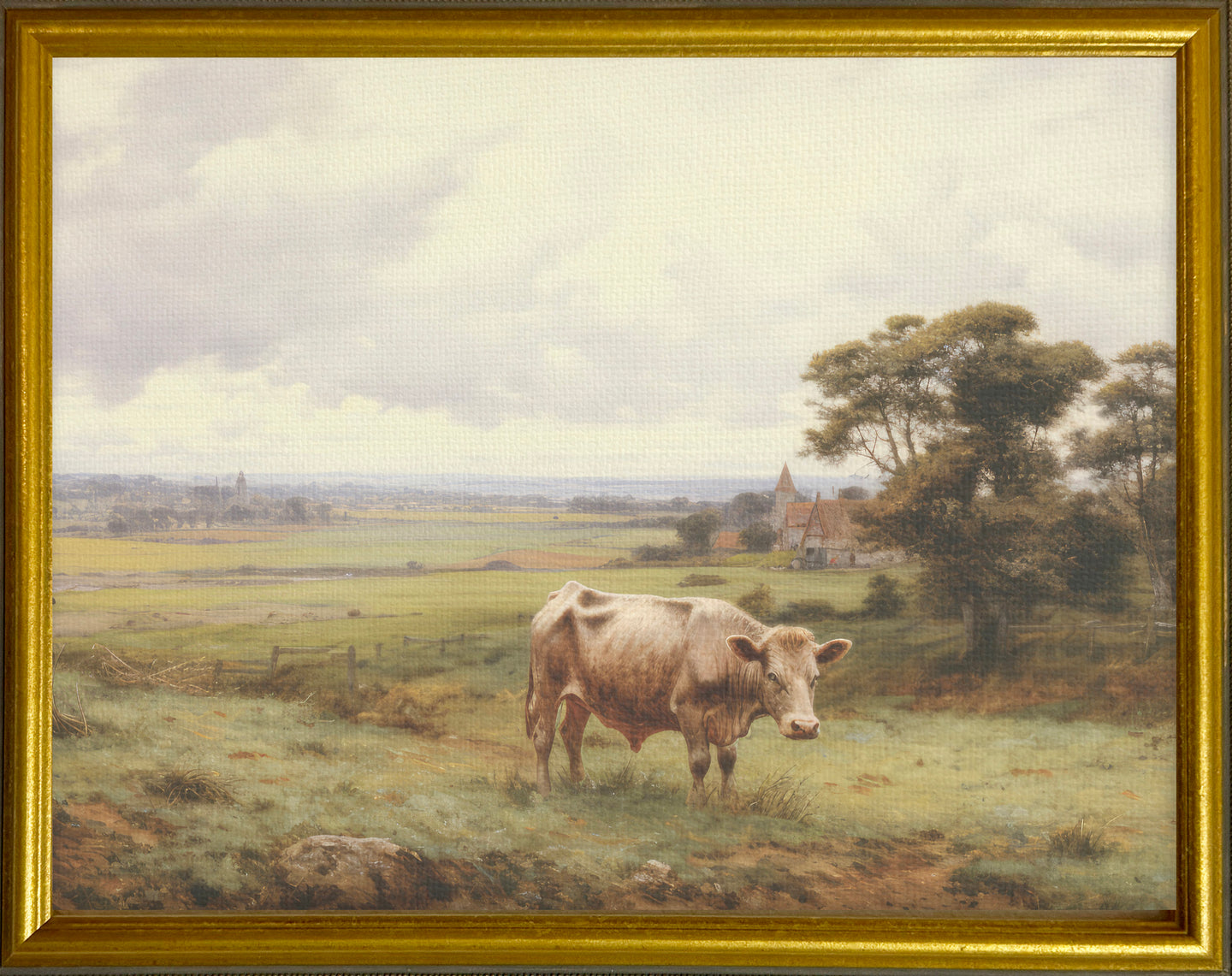 16x20 Gold Gallery Frame - Cow in Pasture