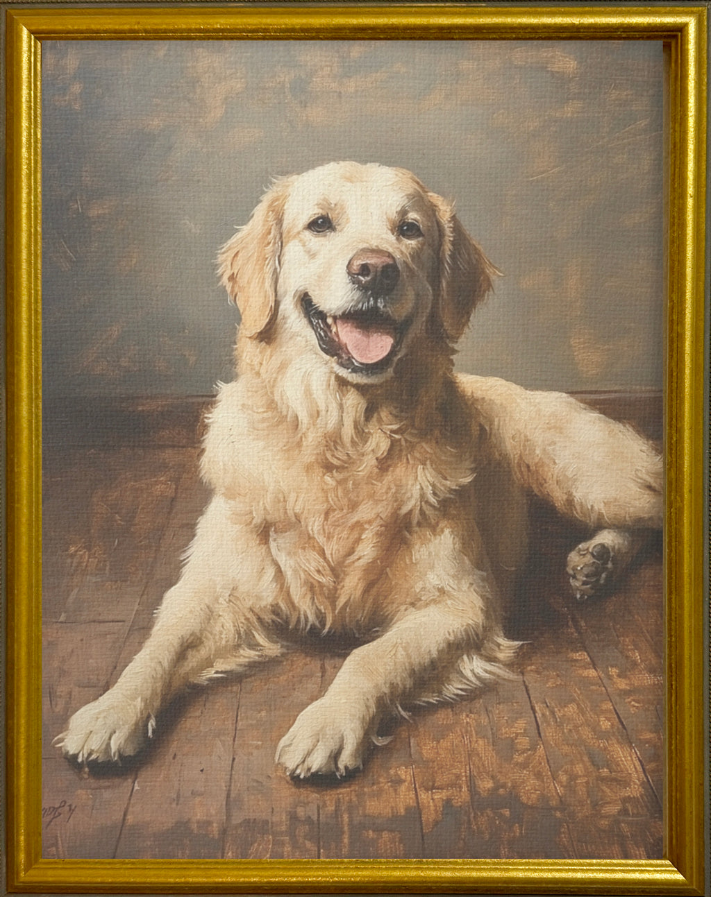 16x20 Gold Gallery Frame - Golden Retriever