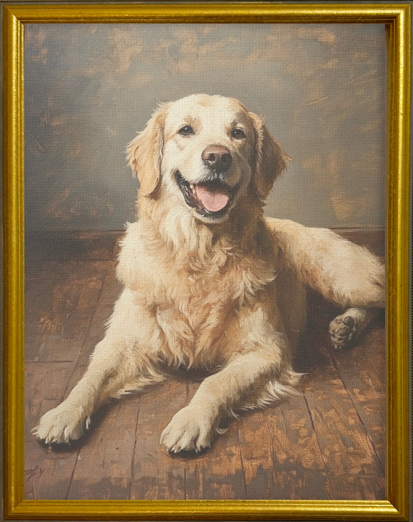 16x20 Gold Gallery Frame - Golden Retriever