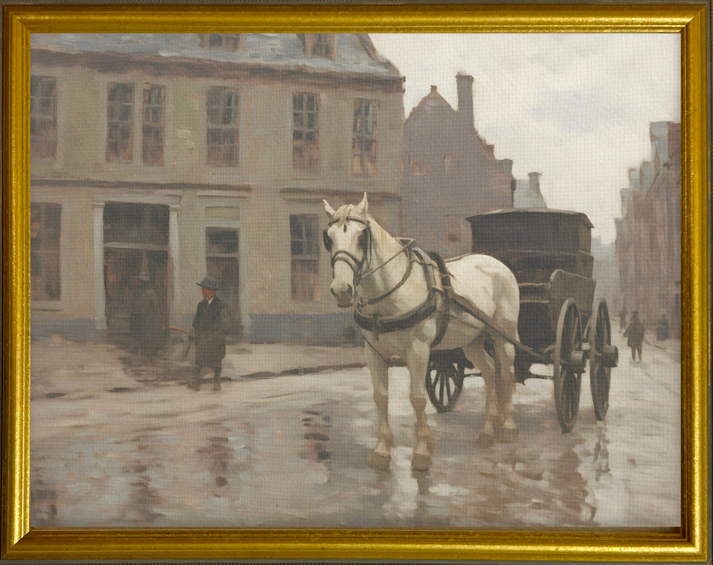 16x20 Gold Gallery Frame - Horse + Carriage