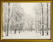 Load image into Gallery viewer, 16x20 Gold Gallery Frame - Vintage Snowy Trees
