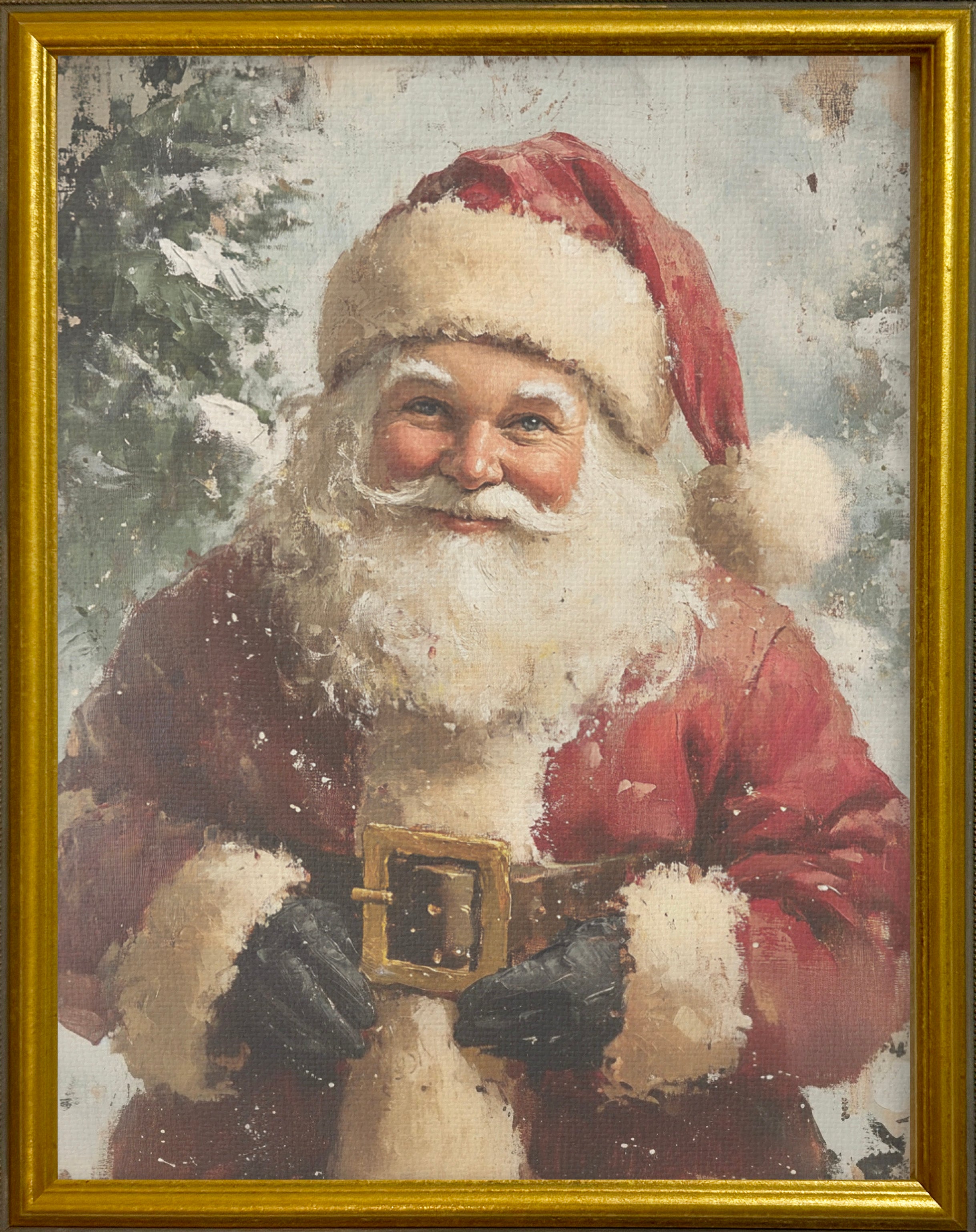16x20 Gold Gallery Frame - Vintage Santa 2