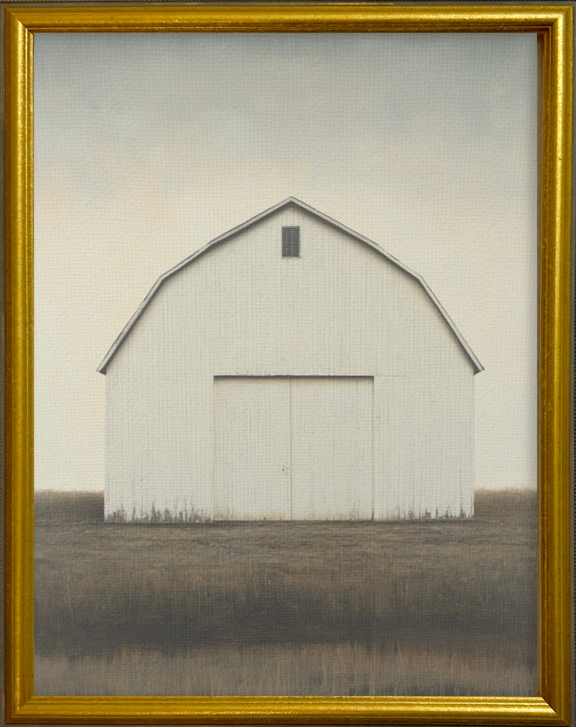16x20 Gold Gallery Frame - White Barn