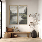 20x48 Creekside Diptych