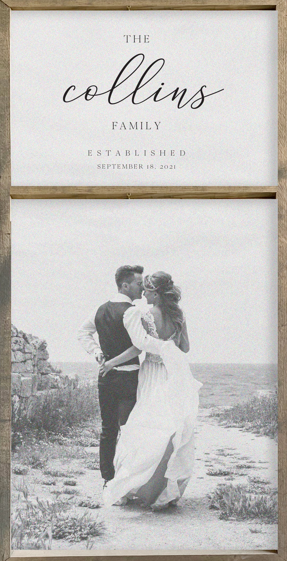 24x48 Thin Oak Family Name Photo Frame