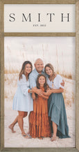 Load image into Gallery viewer, 35x18 Thin Oak Family Name Photo Frame

