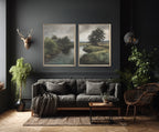 24x36 Creekside Diptych