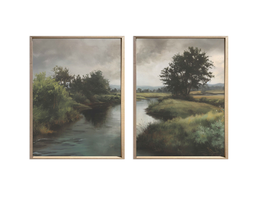 24x36 Creekside Diptych