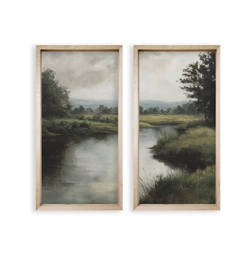 35x18 Creekside Diptych