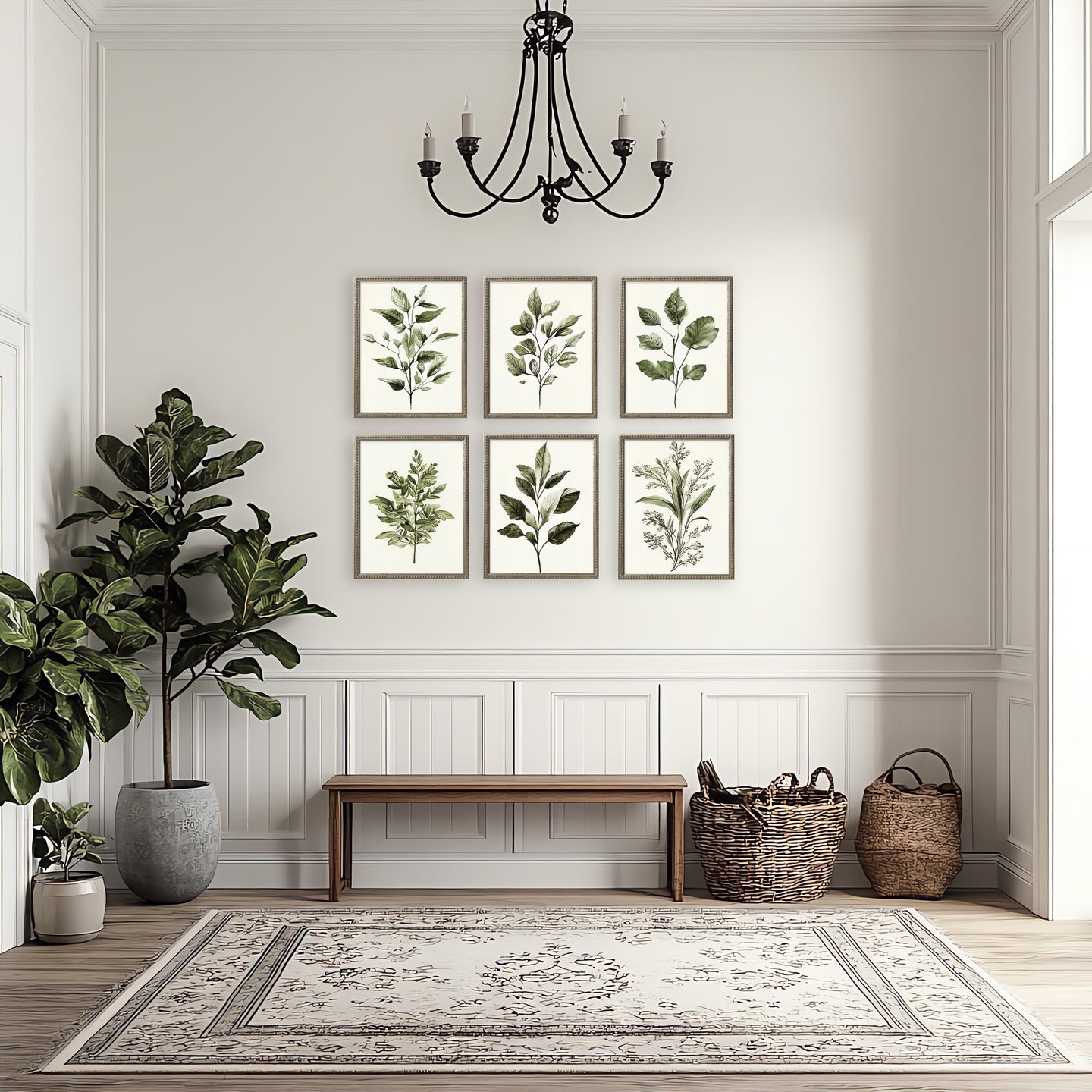 16x20 Green Botanicals Silver Bead Gallery Frame