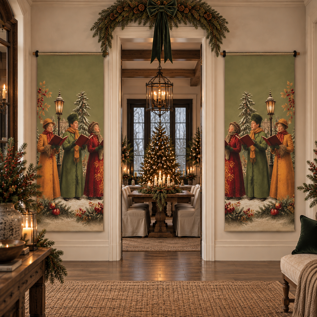 Green Carollers Scroll