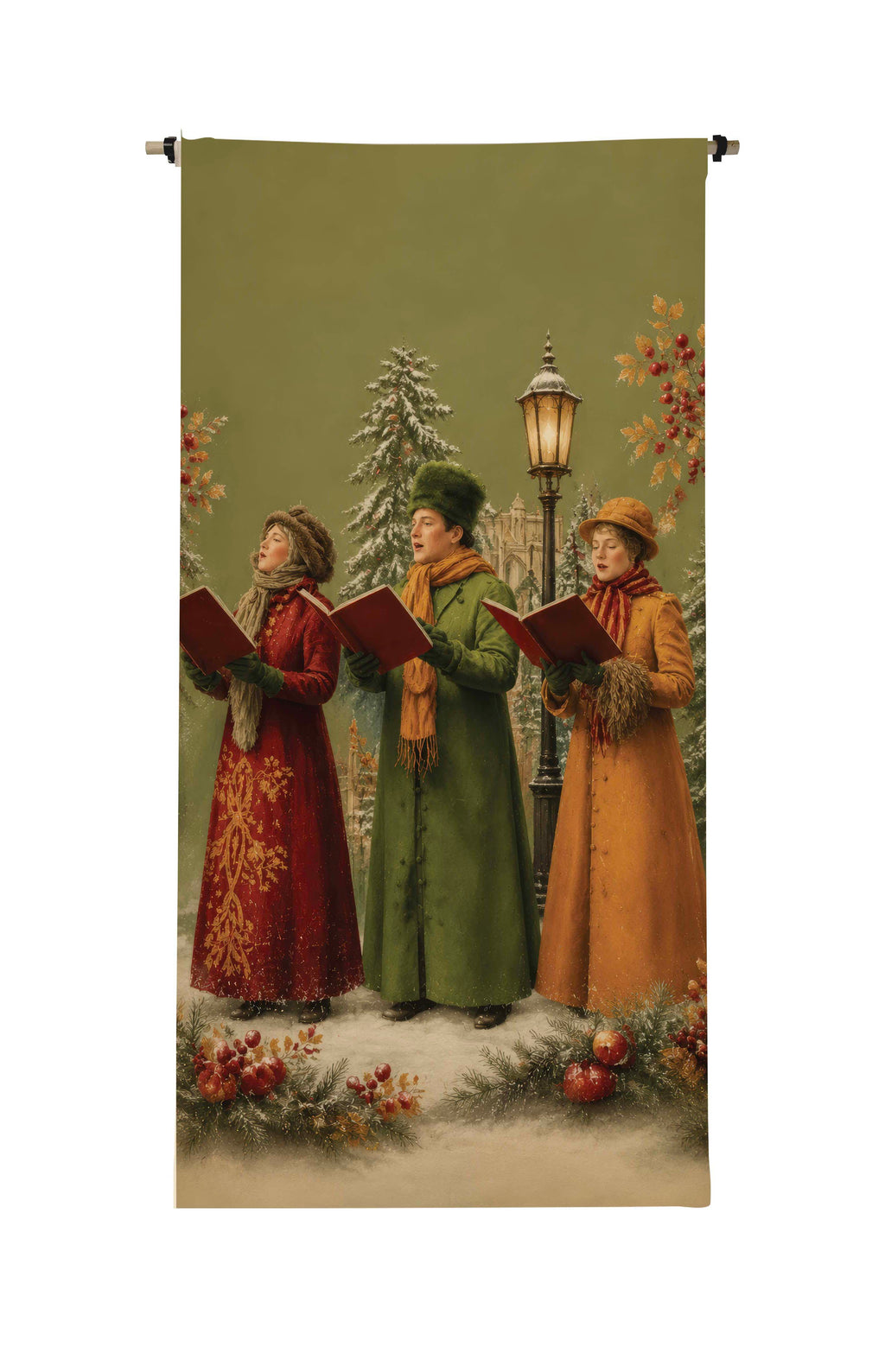 Green Carollers Scroll