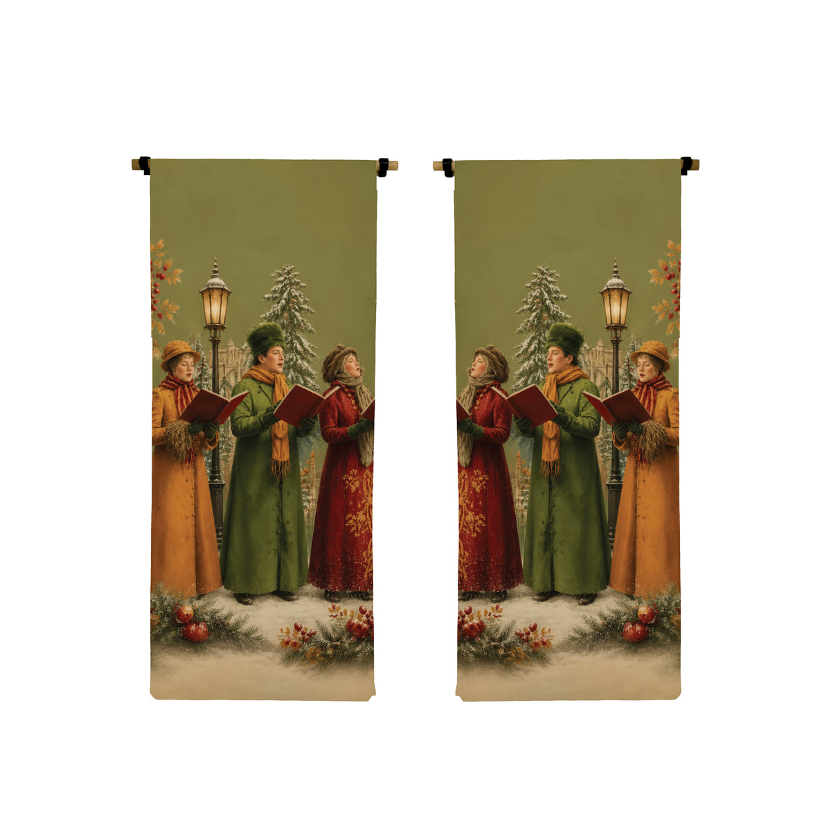 Green Carollers Scroll