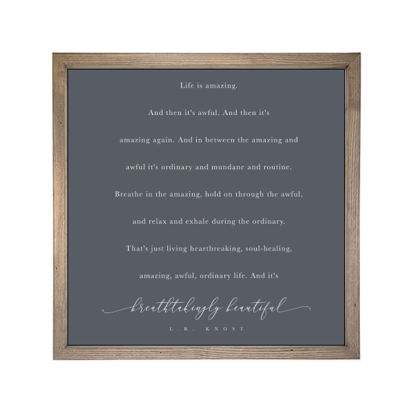 24x24 Thin Oak | Charcoal Canvas