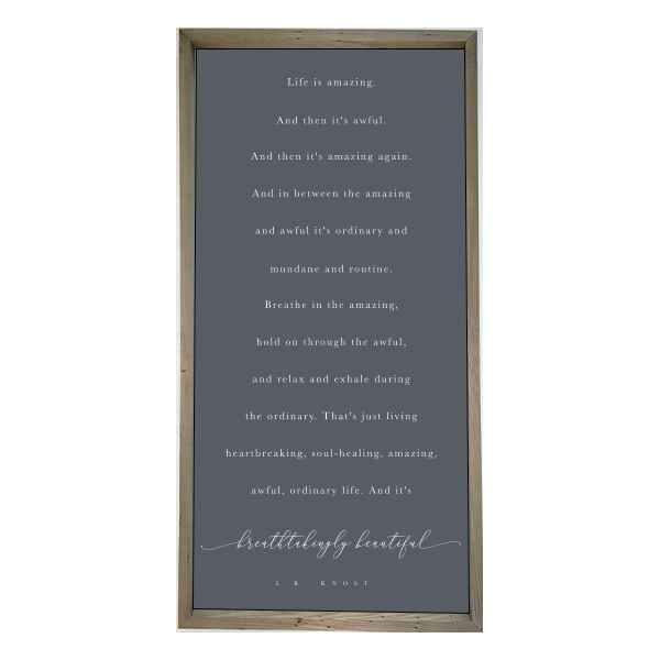 24x48 Thin Oak | Charcoal Canvas