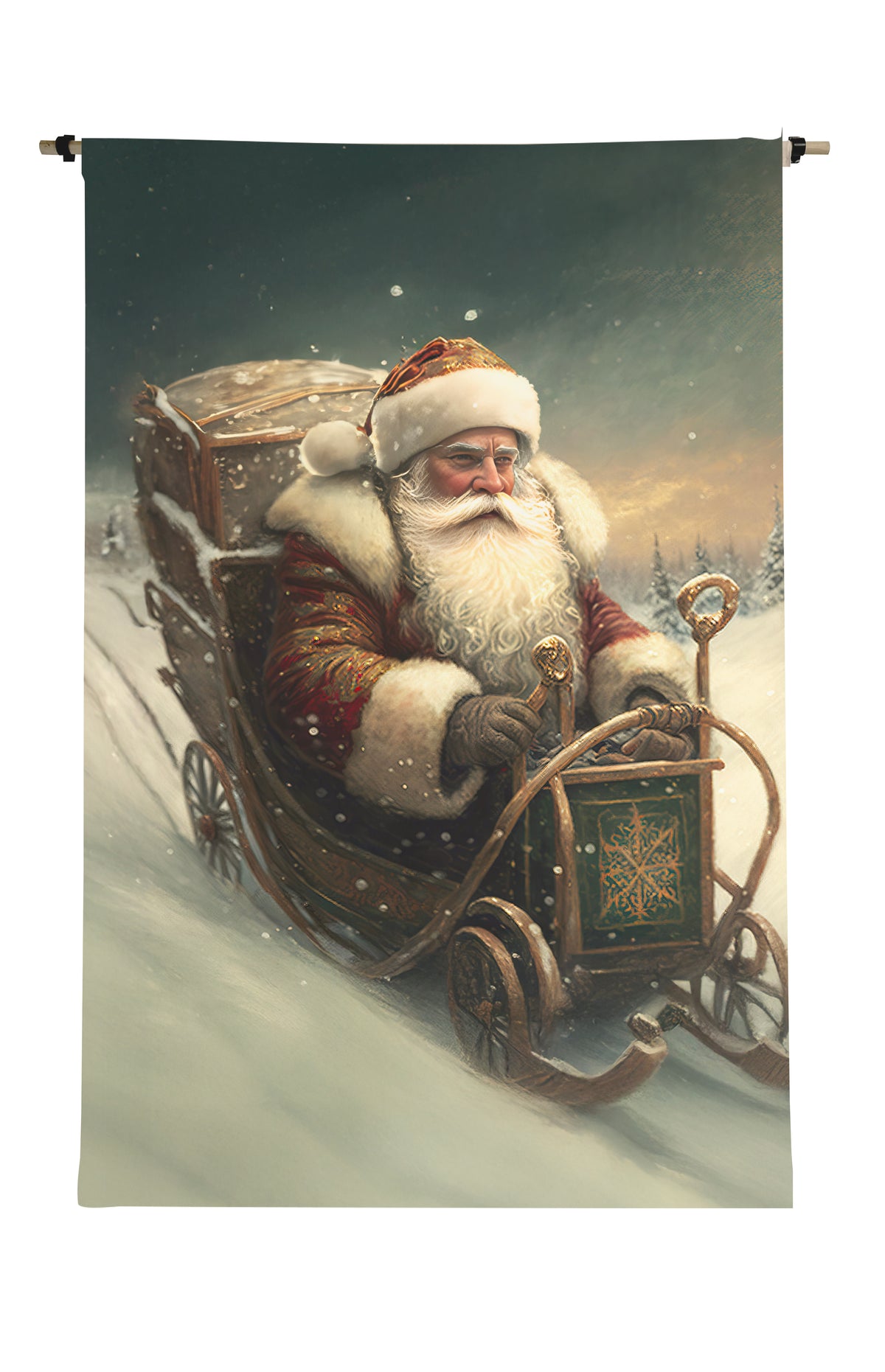 Santa in Sleigh Scroll