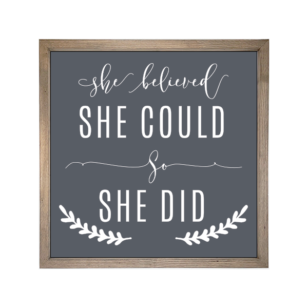 24x24 Thin Oak | Charcoal Canvas