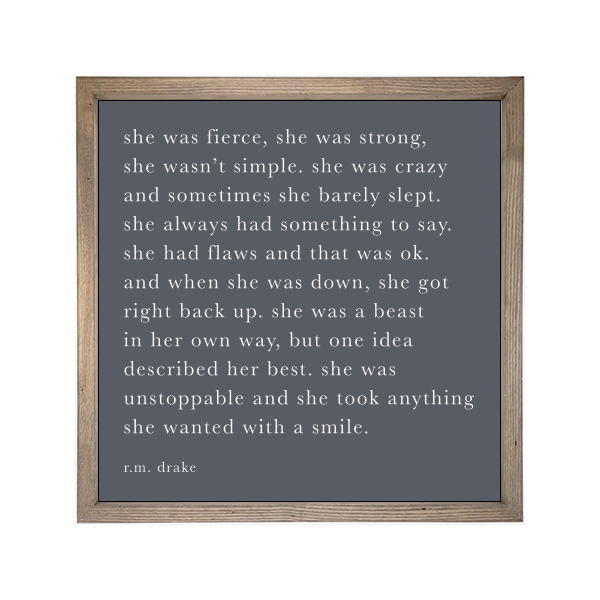 24x24 Thin Oak | Charcoal Canvas